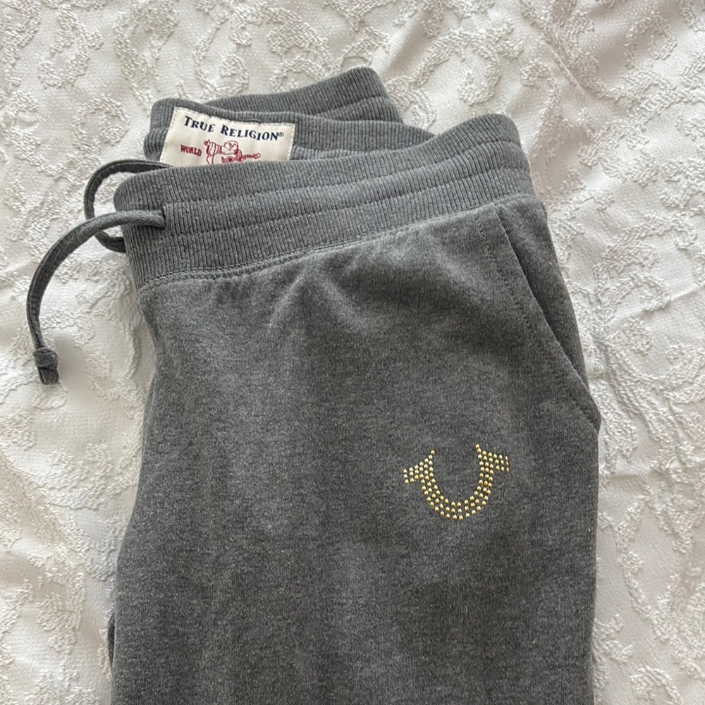 True Religion Gray Sweatpants with Elastic Waistband